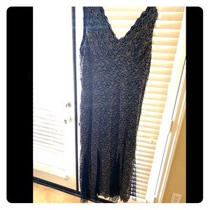 Blue and gold maxi dress